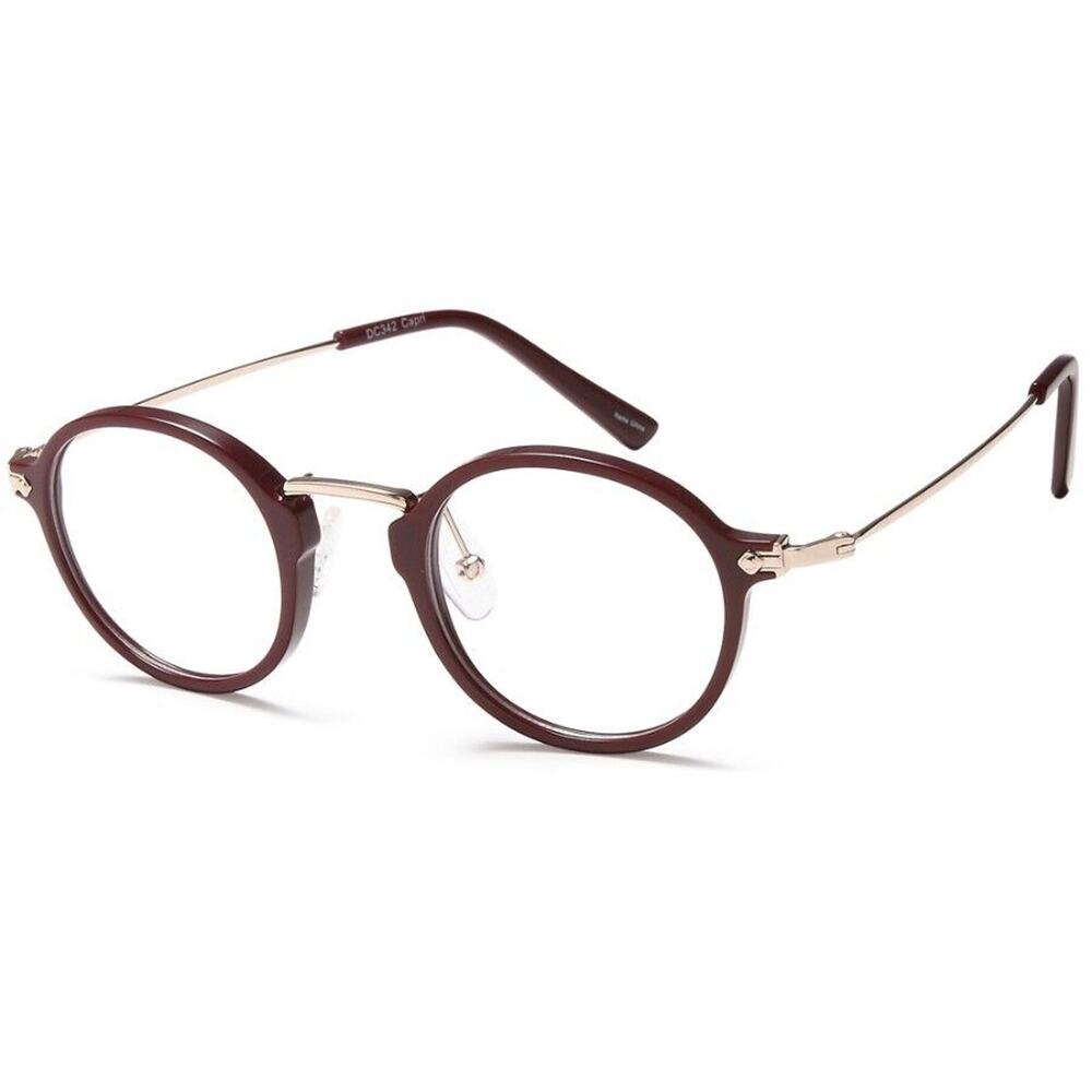 CAPRI DC 342 CLEAR BURGUNDY EYEGLASSES SUNGLASSES FRAMES 43-23